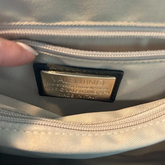 VALENTINO-AUTHENTIC • Black and Gold Shoulder/Crossbody Bag • Medium - Picture 10 of 13